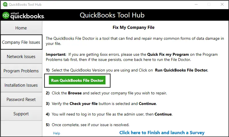 QuickBooks File doctor