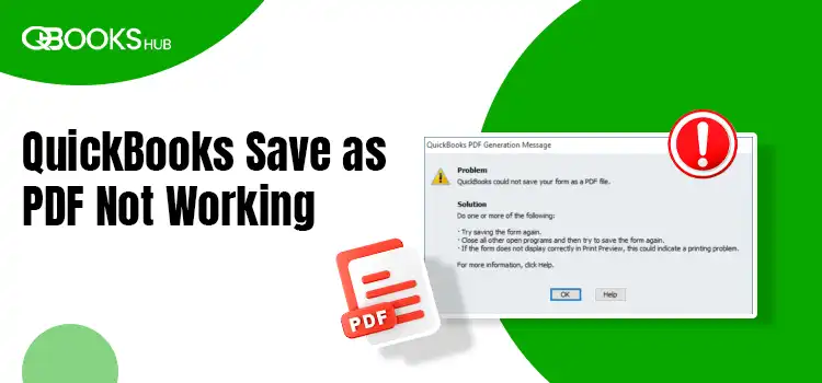 QuickBooks Save as PDF Not Working