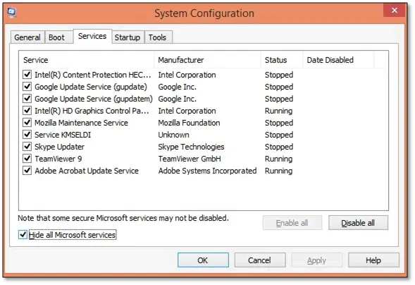 system configuration