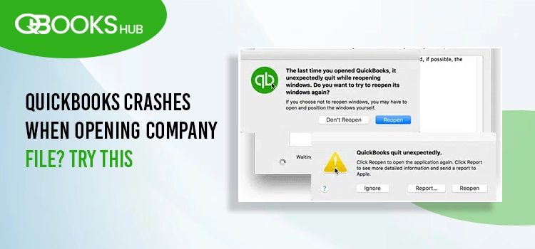 QuickBooks crashes when opening company file